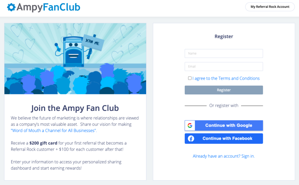 screenshot of Referral Rock